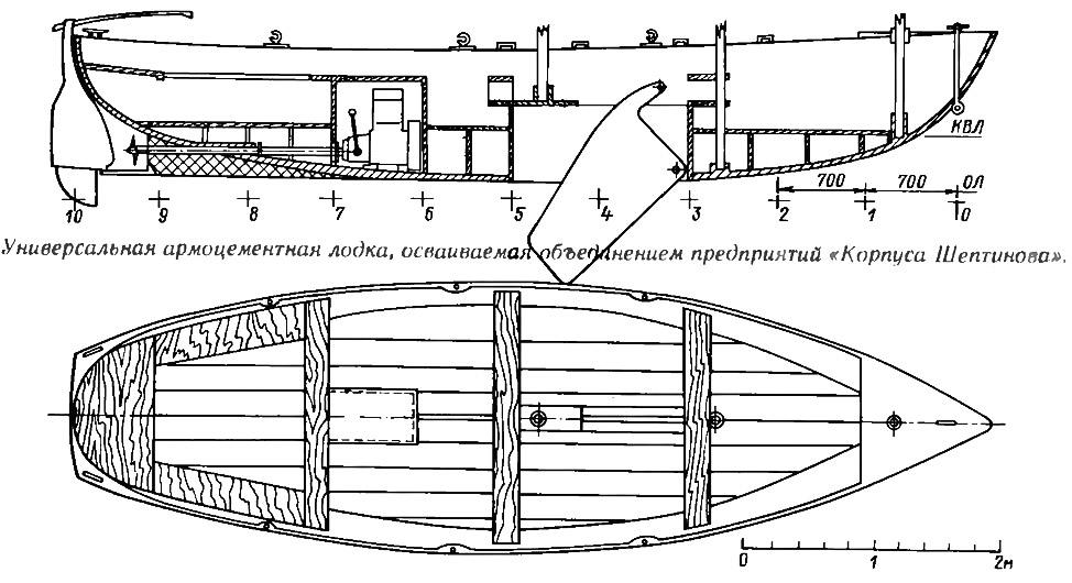 Самодельная рабочая лодка из армоцемента