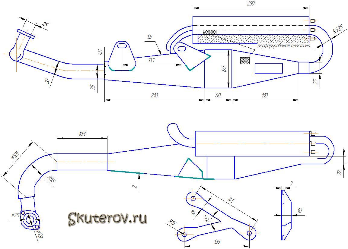Выбор глушителя при тюнинге двухтактного скутера – основные правила