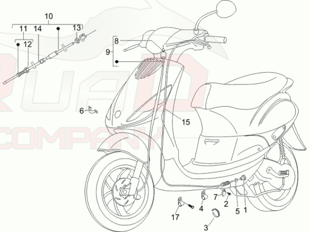 Схема электрическая скутера Piaggio ZIP