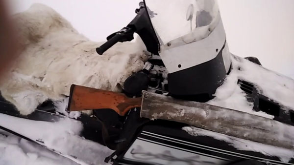 Быстрый и меткий – с ружьем на снегоходе