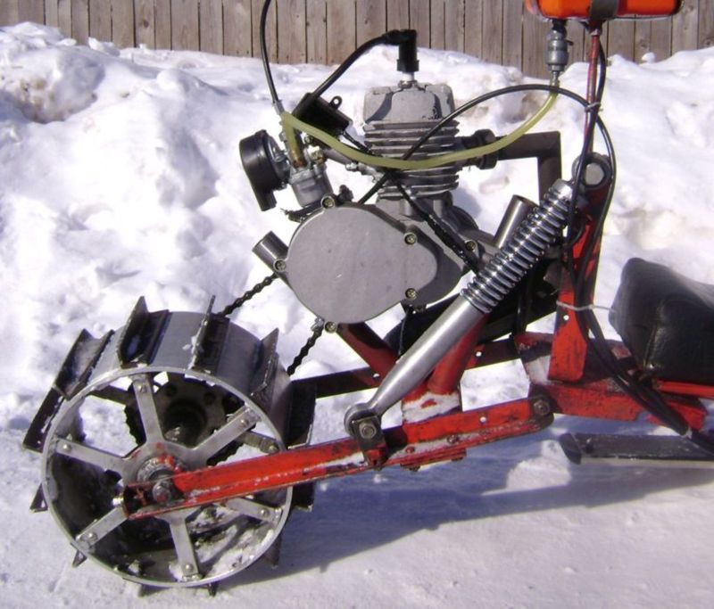 Как сделать проще снегоход на самодельных гусеницах. как своими руками сделать снегоход на базе разных двигателей. на раме последовательно фиксируются