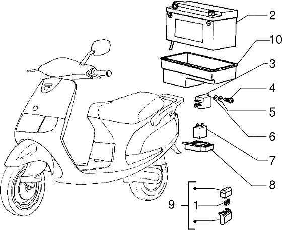 Схема электрическая скутера Piaggio ZIP