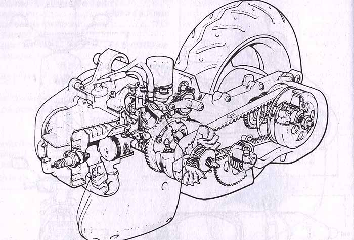 Двухтактный мотор для скутера