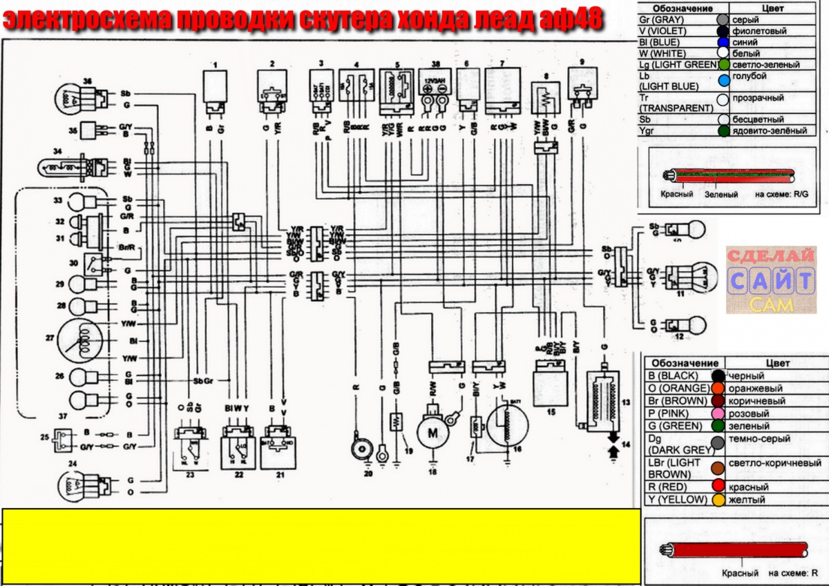 Инструкция по ремонту и обслуживанию электрики Honda Tact af 24